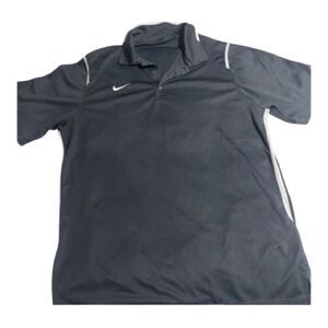 Nike Men's Black Dri-Fit Polo Shirt Size L Golf Casual Short Sleeve